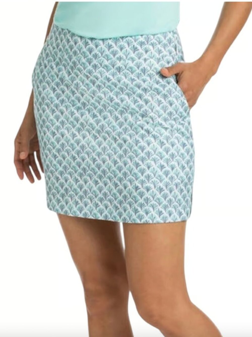 Vineyard Vines Aqua/Gray/White Pattern Athletic Skort Golf Tennis Wmn's Size 12